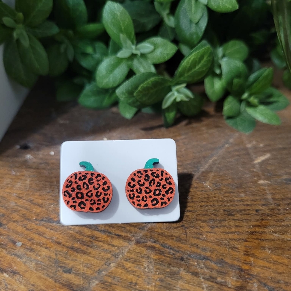 Cheetah Pumpkin Earrings